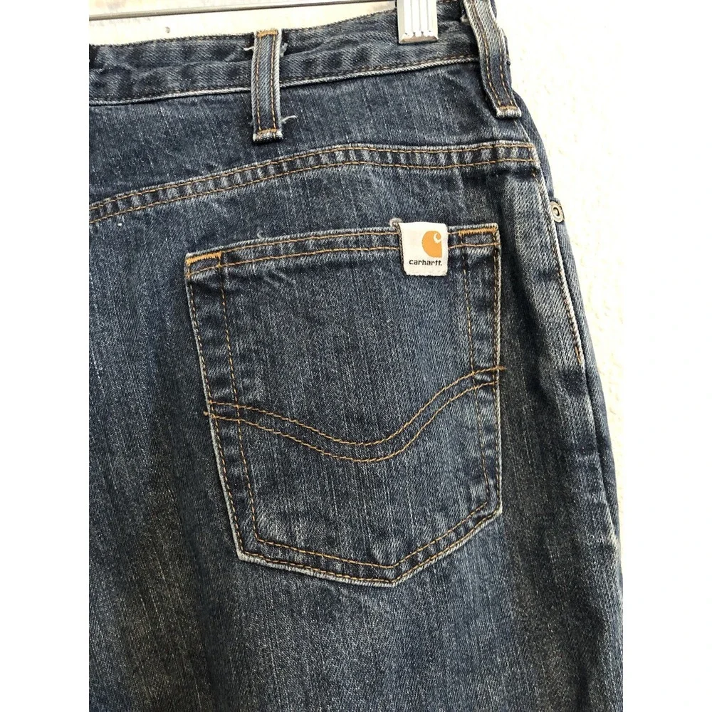 Carhartt Womens Jeans 6x32 Blue Relaxed Fit Medium Wash Denim Carpenter Workwear